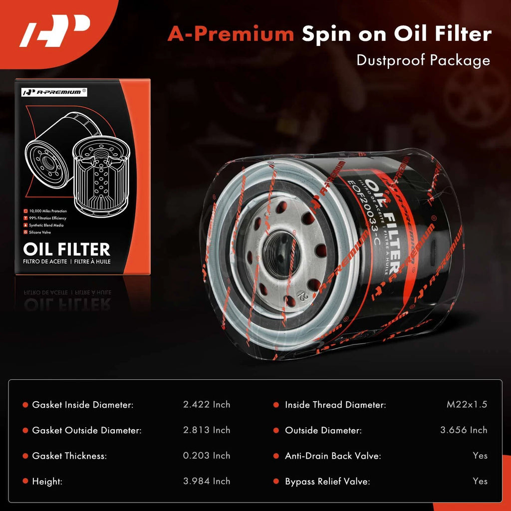 Engine Oil Filter for Silverado 4500 HD, Ram 1500, 2500 (2011-2023)