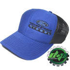 Ford Powerstroke Hat Blue Black Mesh Snapback Cap