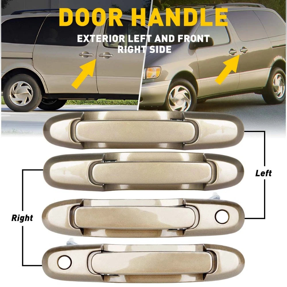Set of 2 Outer Sliding Door Handles for Toyota Sienna (1998–2003)