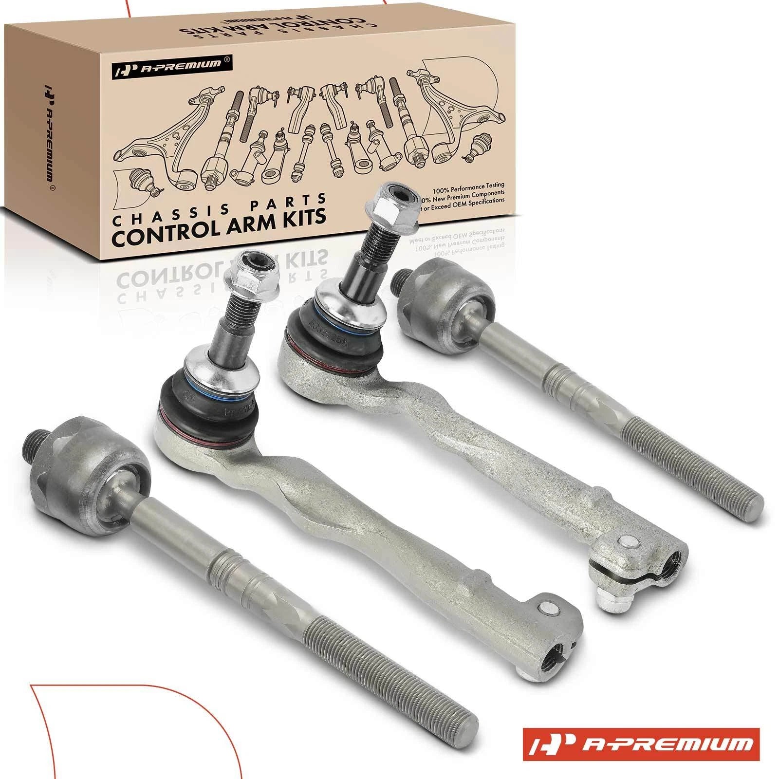 Set of 4 Tie Rod Ends for BMW 530e, 540i (2017–2023)