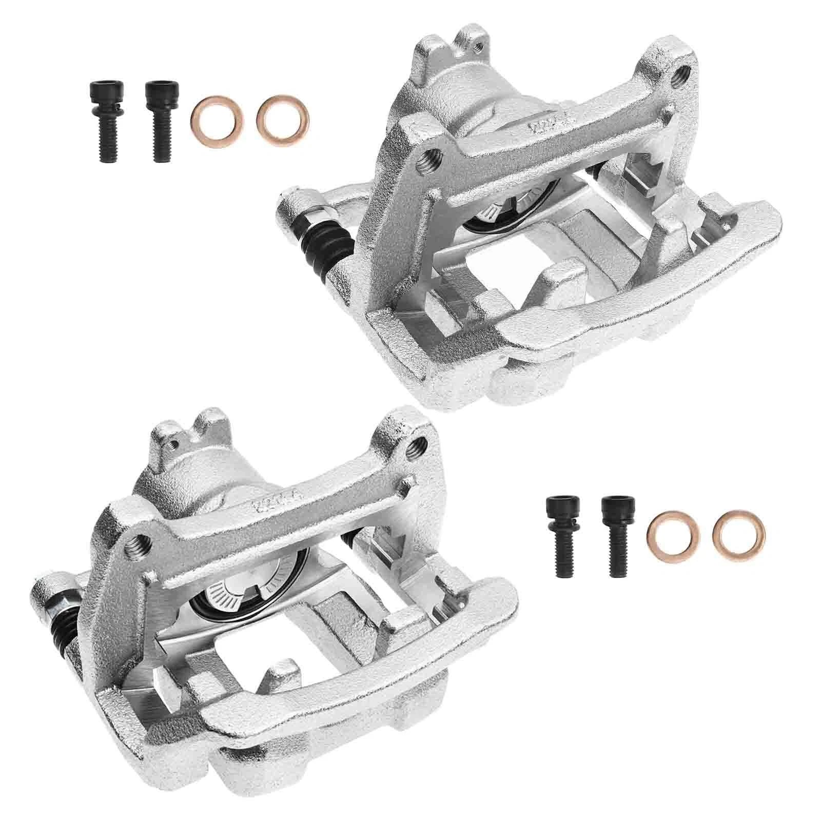 Pair Rear Brake Calipers with Brackets for Chevy Blazer Traverse GMC Acadia
