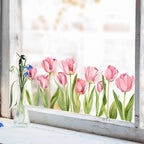 Self Tulip Window Decal PVC Static Cling for Smooth Surfaces (39x29cm)