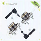 4 pc Kit: Hub & Bearing Assembly + Outer Tie Rods for Dodge Chrysler