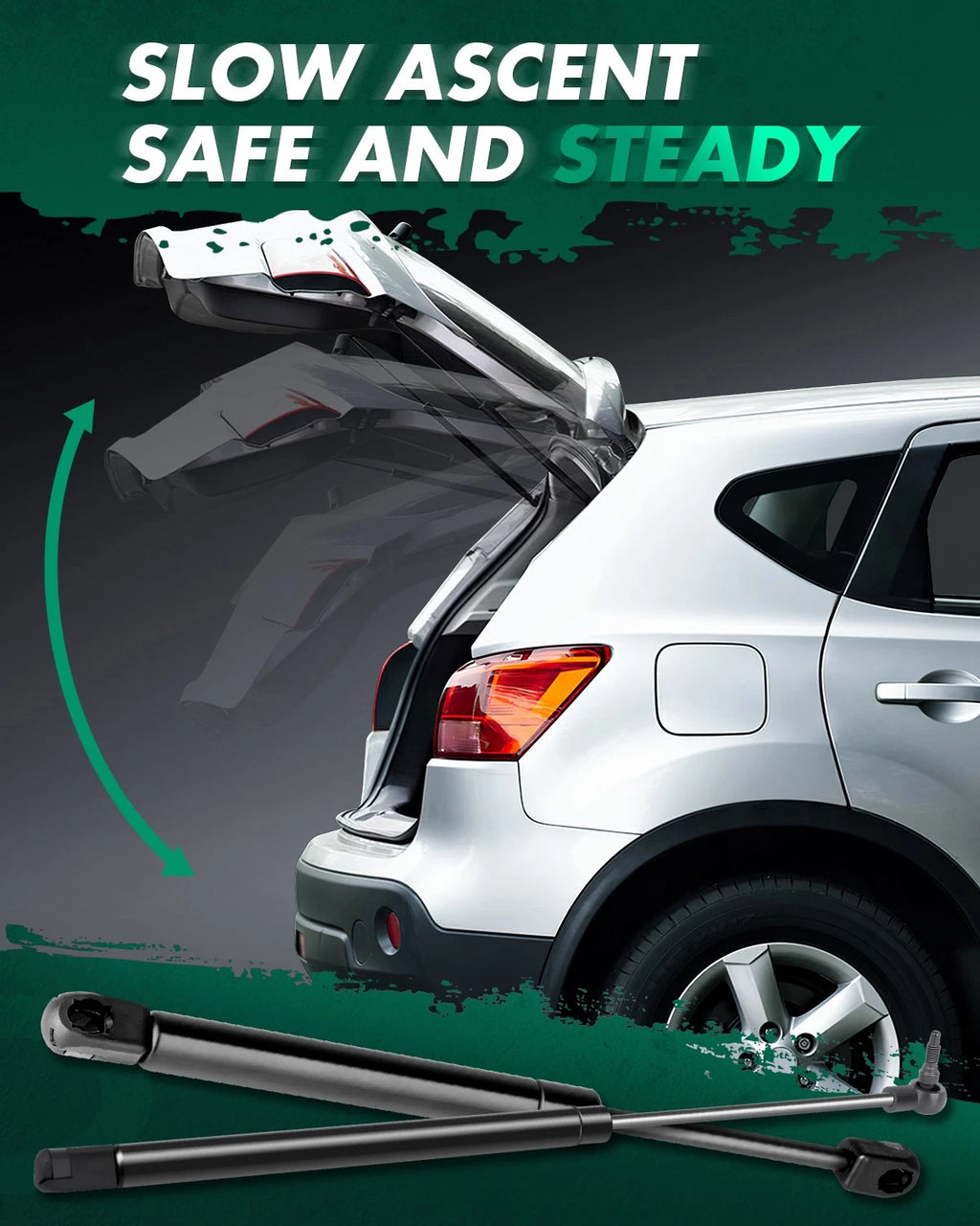 2 Rear Window & 2 Hood Lift Supports Gas Struts for Jeep Grand Cherokee (1999–2004)