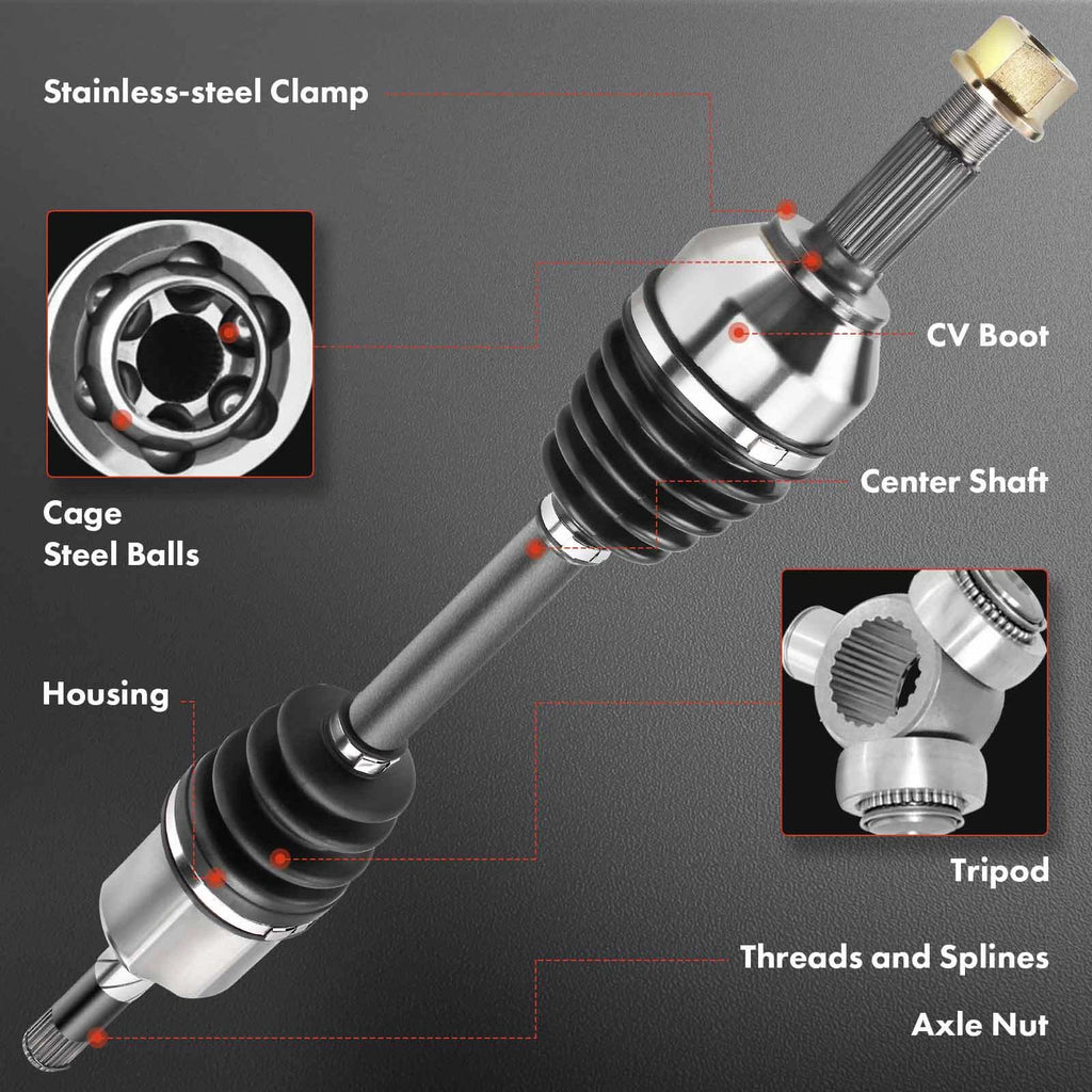2X CV Axle and Wheel Hub for Nissan Rogue (2008–2013)