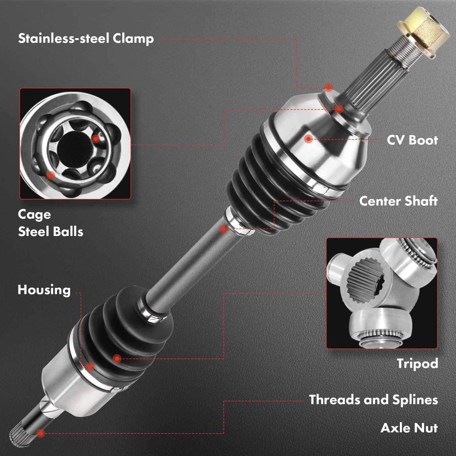 2X CV Axle and Wheel Hub for Nissan Rogue (2008–2013)