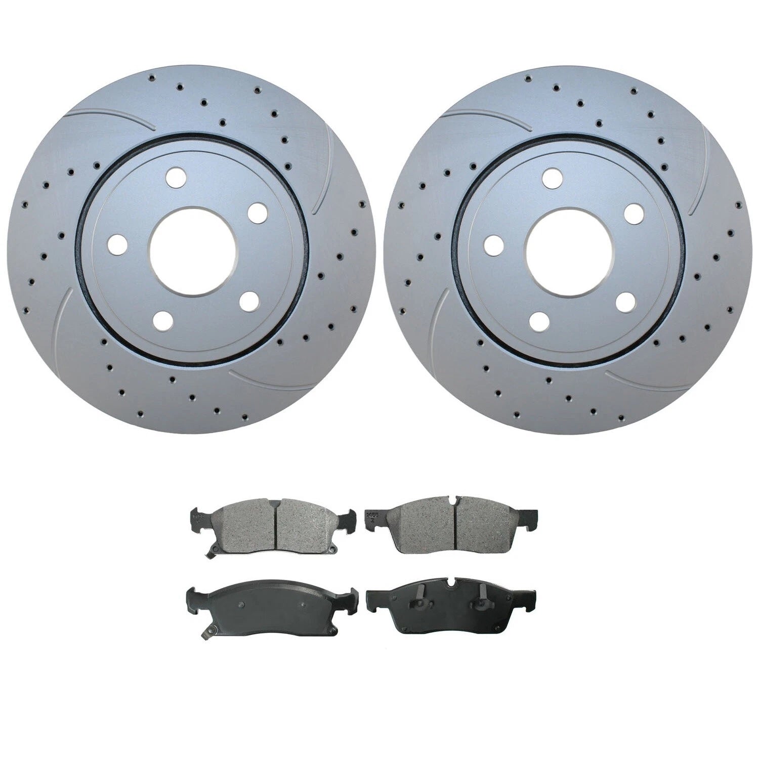 Front Brake Kit 330mm Drilled Rotors & Akebono Ceramic Pads for Dodge Jeep
