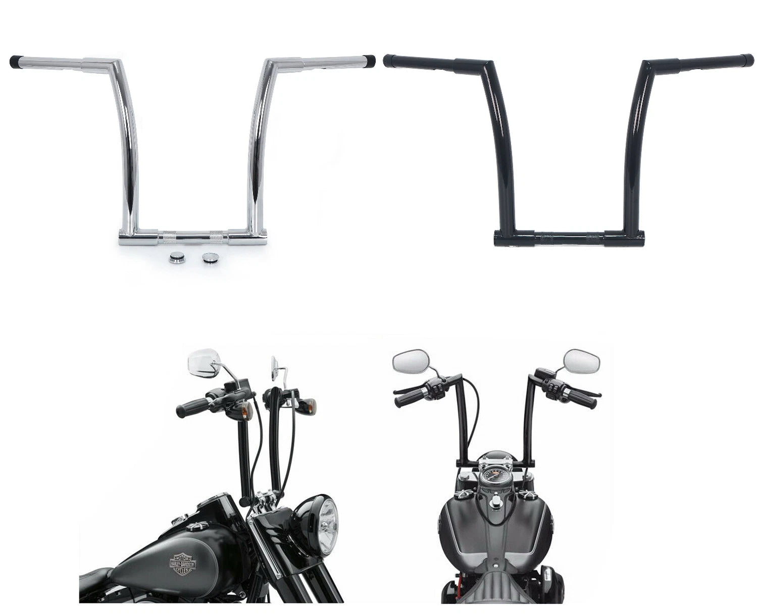 10" Rise Handlebar for Harley Dyna FLD (2012–2016), Street Bob FXDB (2006–2017)