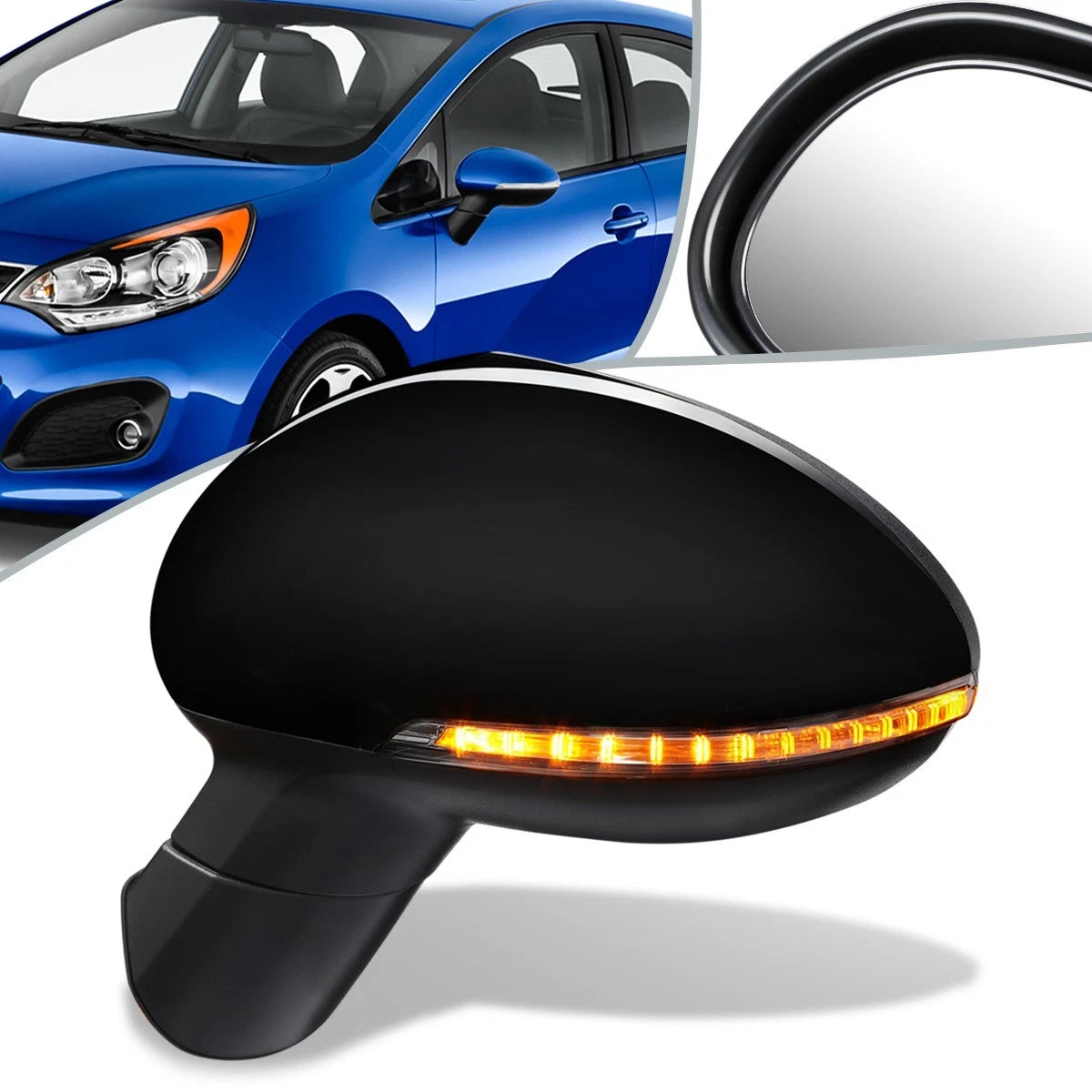 Powered Folding Heated Driver Side Mirror for Kia Rio (2012–2013) KI1320166