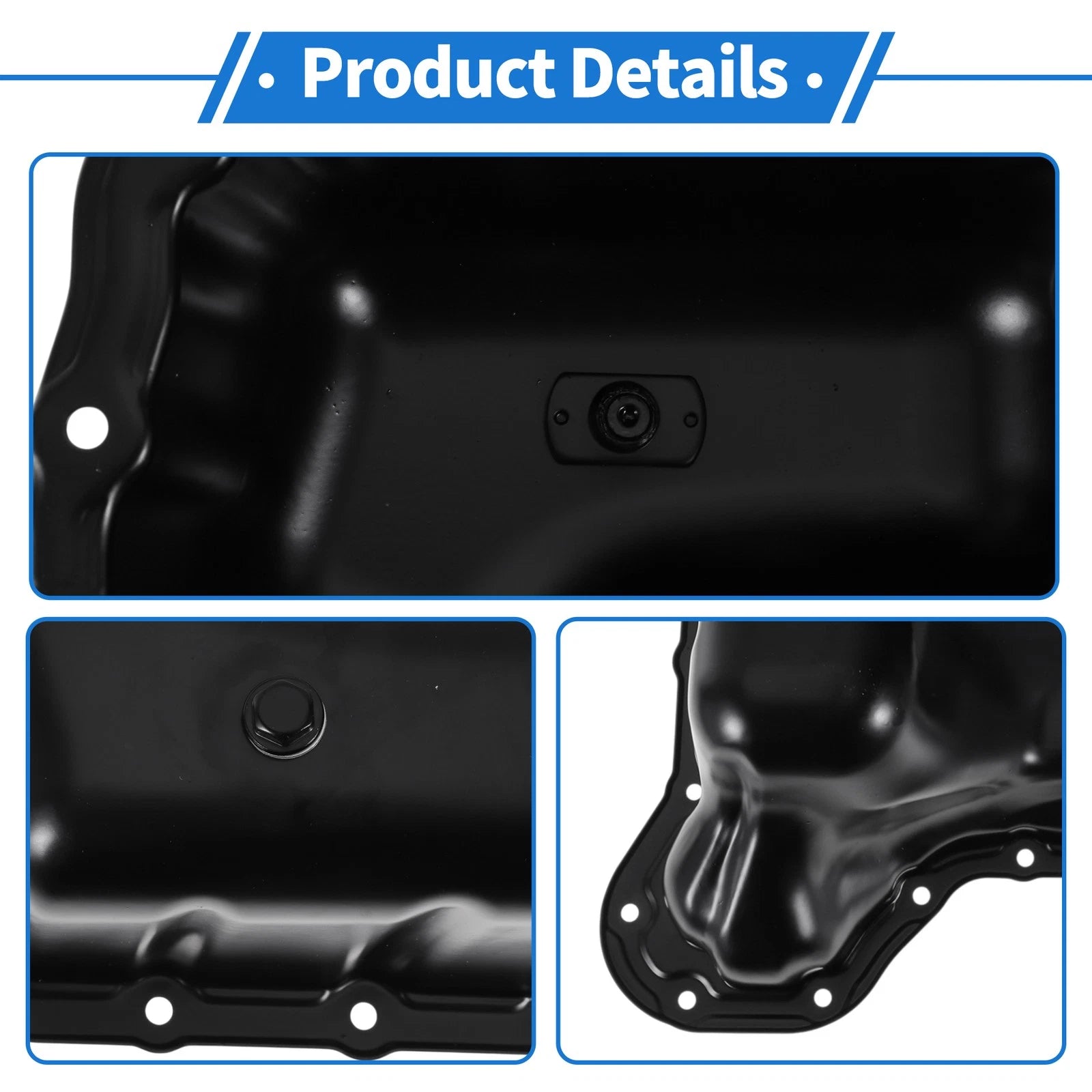 1 Pc Engine Oil Pan No.1210275021 for Toyota Tacoma (2005–2016) Steel Black
