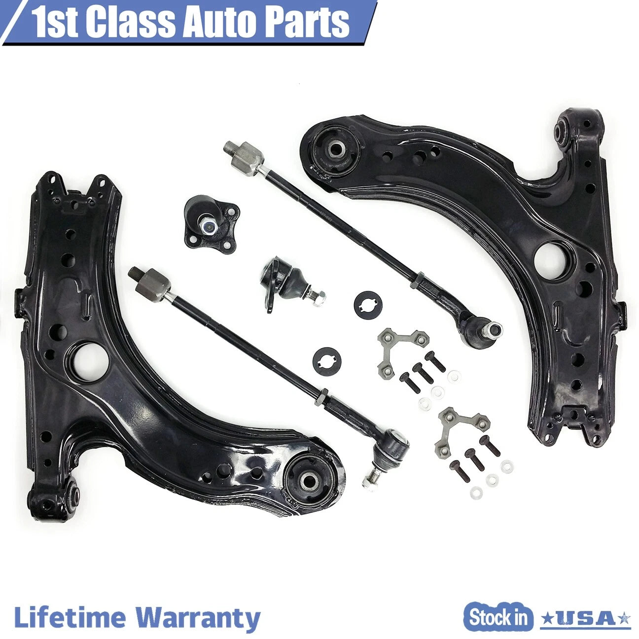 Set of 6 Front Suspension Control Arm Ball Joints for Volkswagen Beetle Golf Jetta (1998–2010)