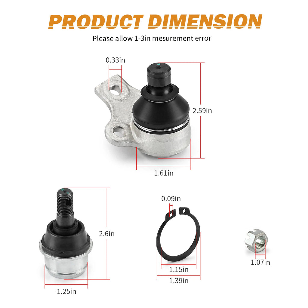 Set of 4 Ball Joints 706200653 706200444 for Can-Am Outlander Max 800R EFI (2009–2012)
