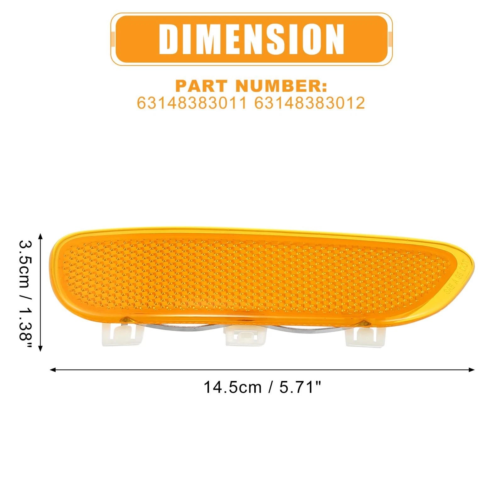Pair Front Bumper Reflector Side Marker for BMW 325Ci 330Ci 328Ci (2001–2006)