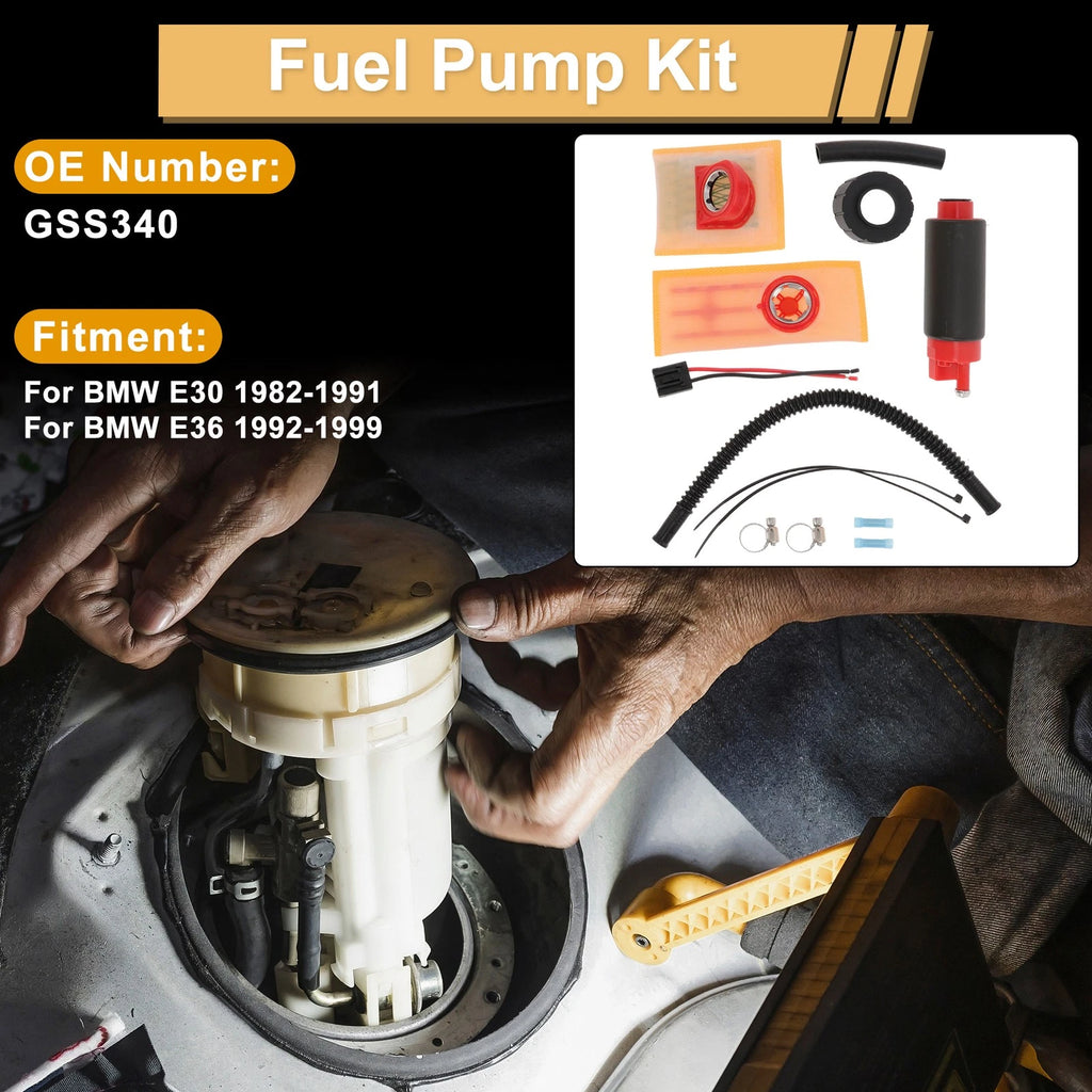 Set of 2 Metal Electric Fuel Pumps for BMW E30 (1982–1991) Replaces GSS340