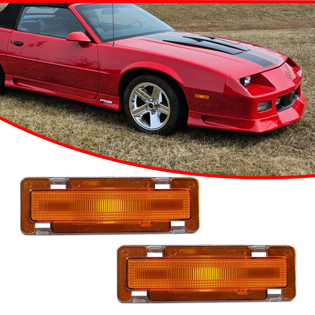 2X Amber Lens Front Side Marker Lights for Chevy Camaro Pontiac Firebird (1982–1992)
