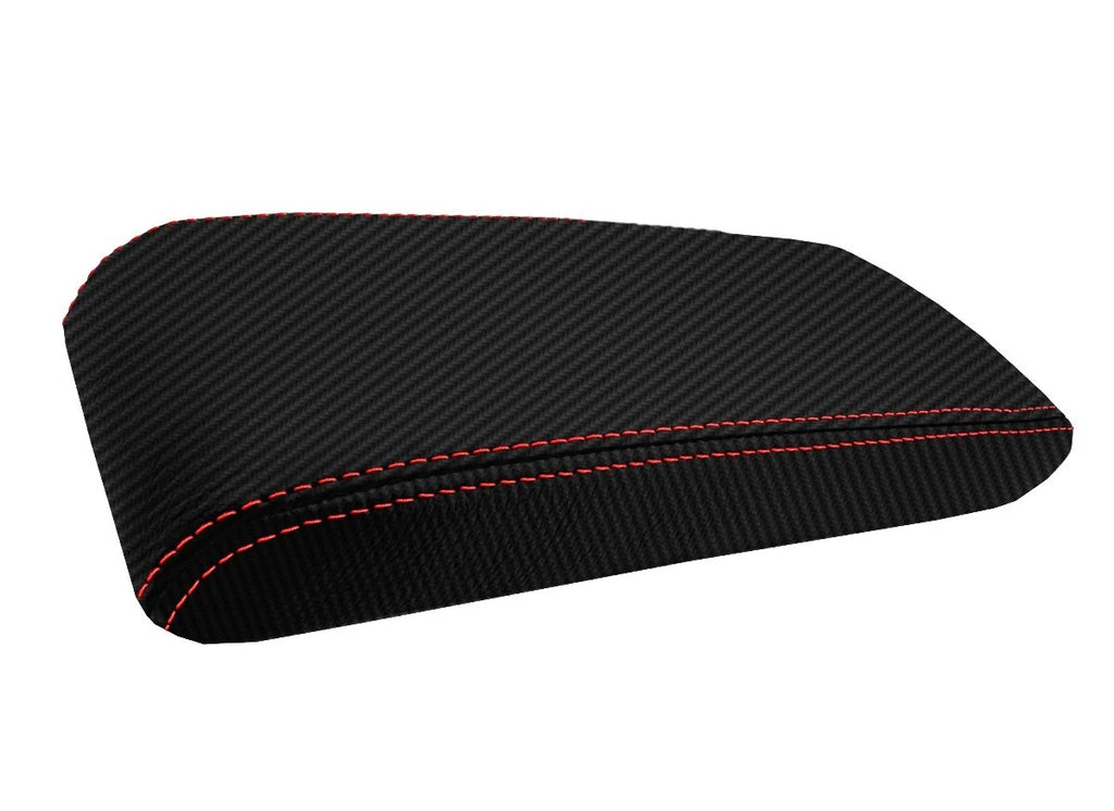 Carbon Fiber Console Armrest Cover for Honda Accord (1994–1997) Black Red Stitch
