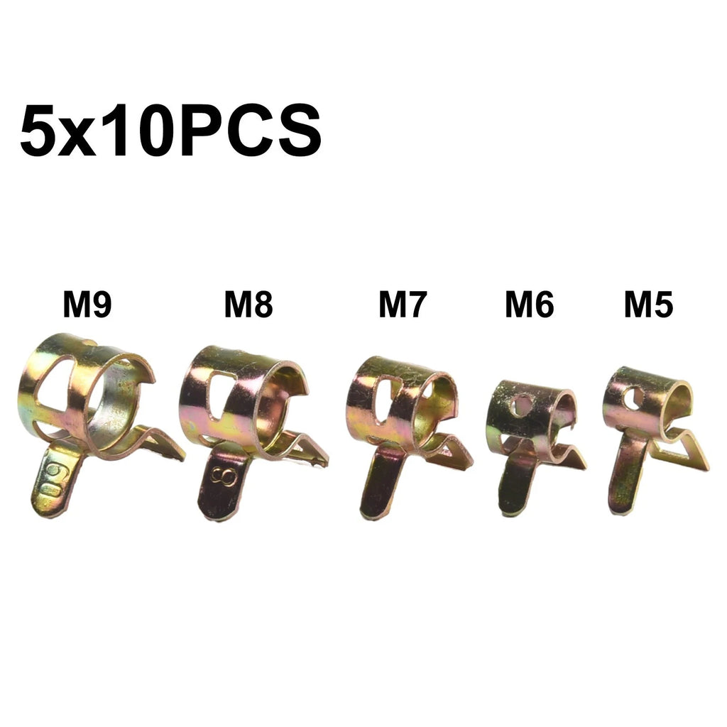 Set of 50 Spring Clip Hose Pipe Fasteners for Various Applications (5mm-9mm)