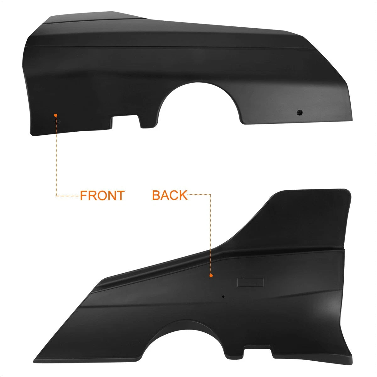 2X Matte Black Rear Door Side Skirt Panel Splitters for Tesla Model 3 (2017–2024)