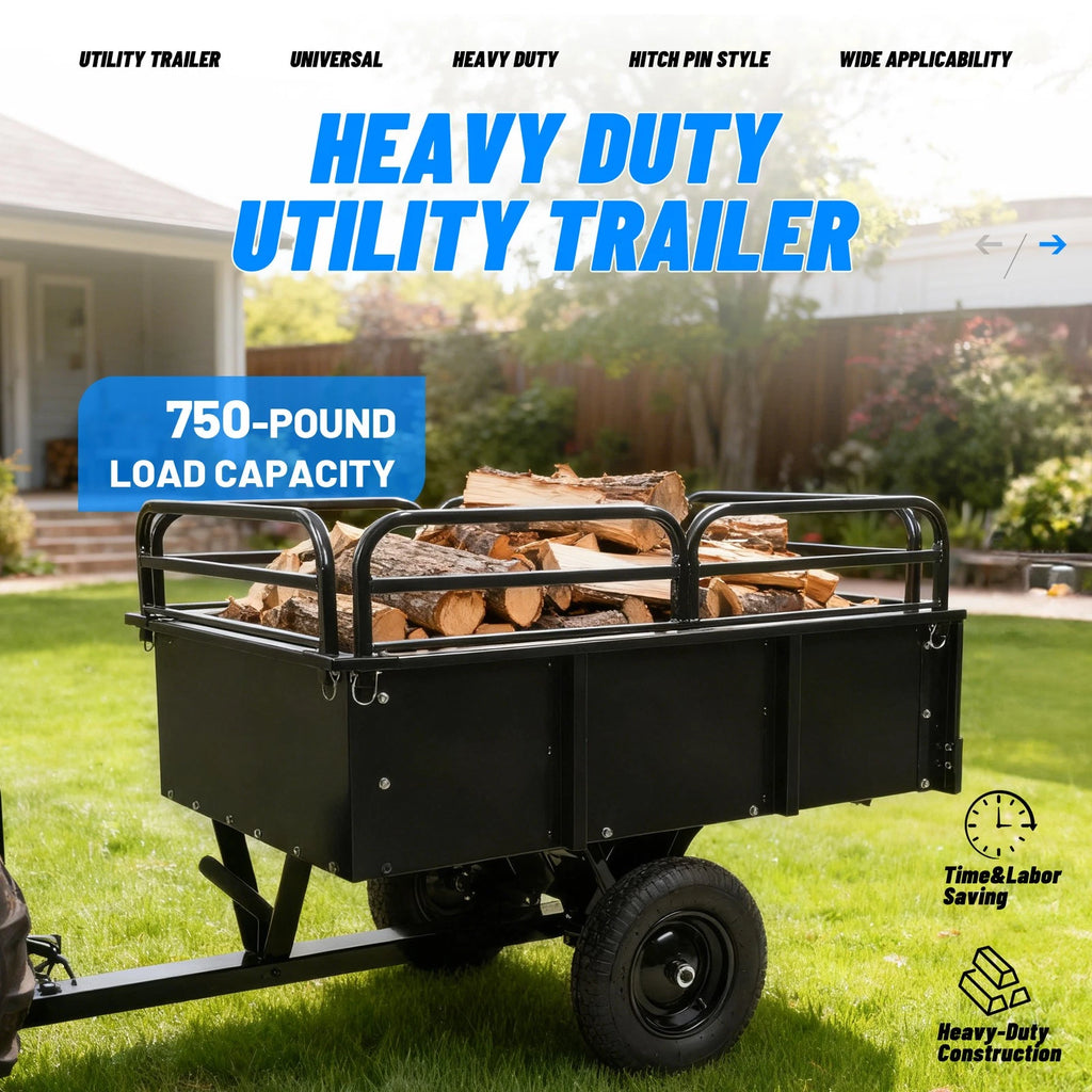 Heavy Duty Dump Cart for UTV ATV (750lb Capacity)