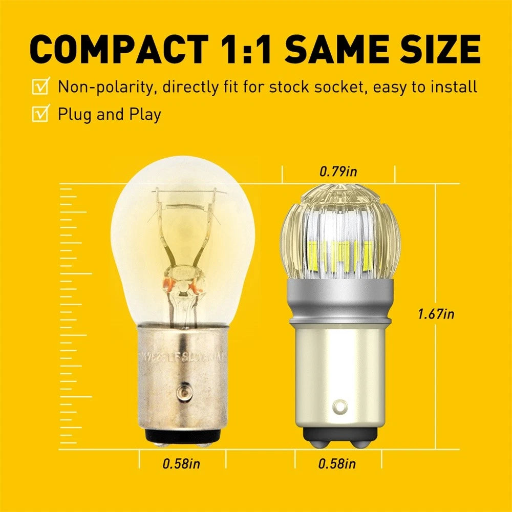 2X LED Tail Brake Stop Reverse Parking Turn Signal Bulbs for Make Model