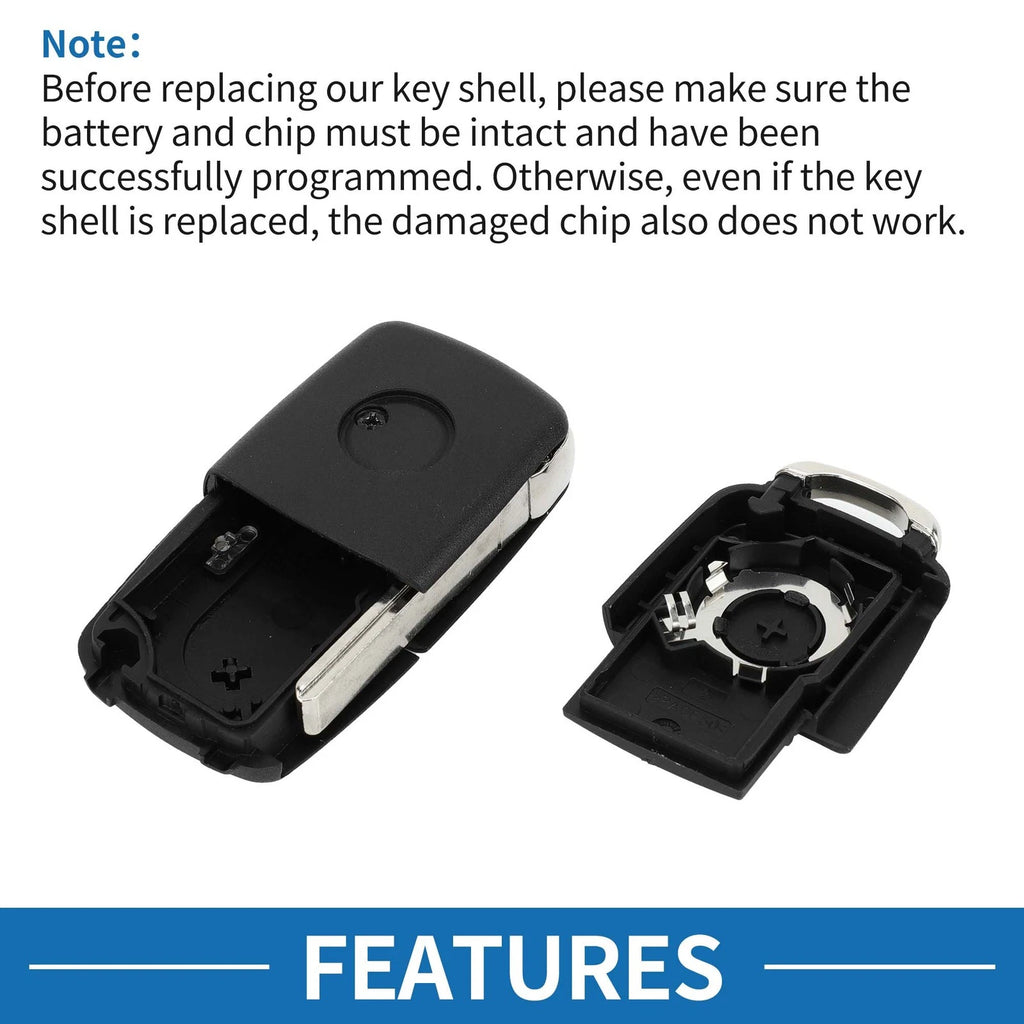 2 Button Keyless Entry Remote Fob Shell Case for Volkswagen Passat (2002–2005)