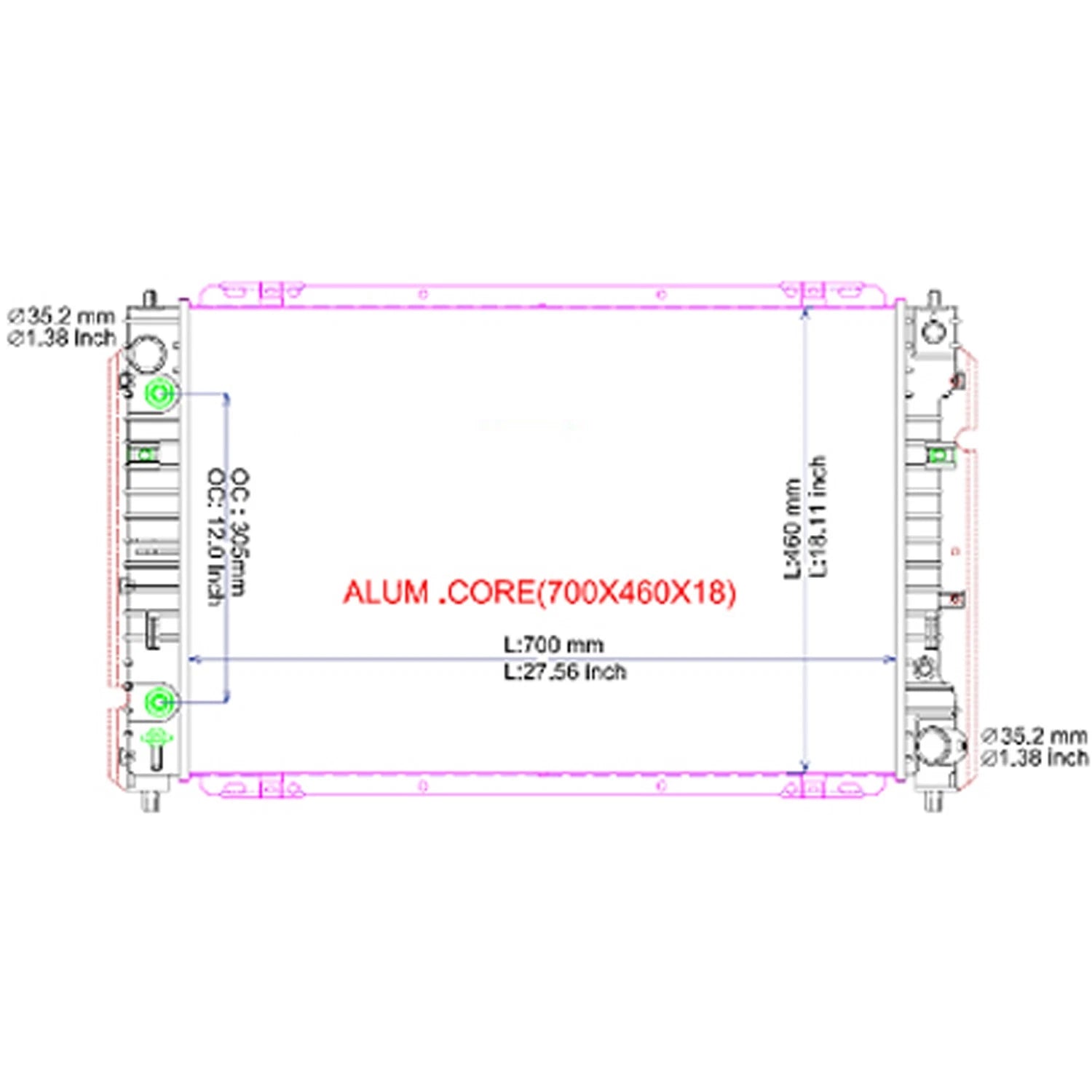 Replacement Plastic/Aluminum Radiator (See compatibility Chart)