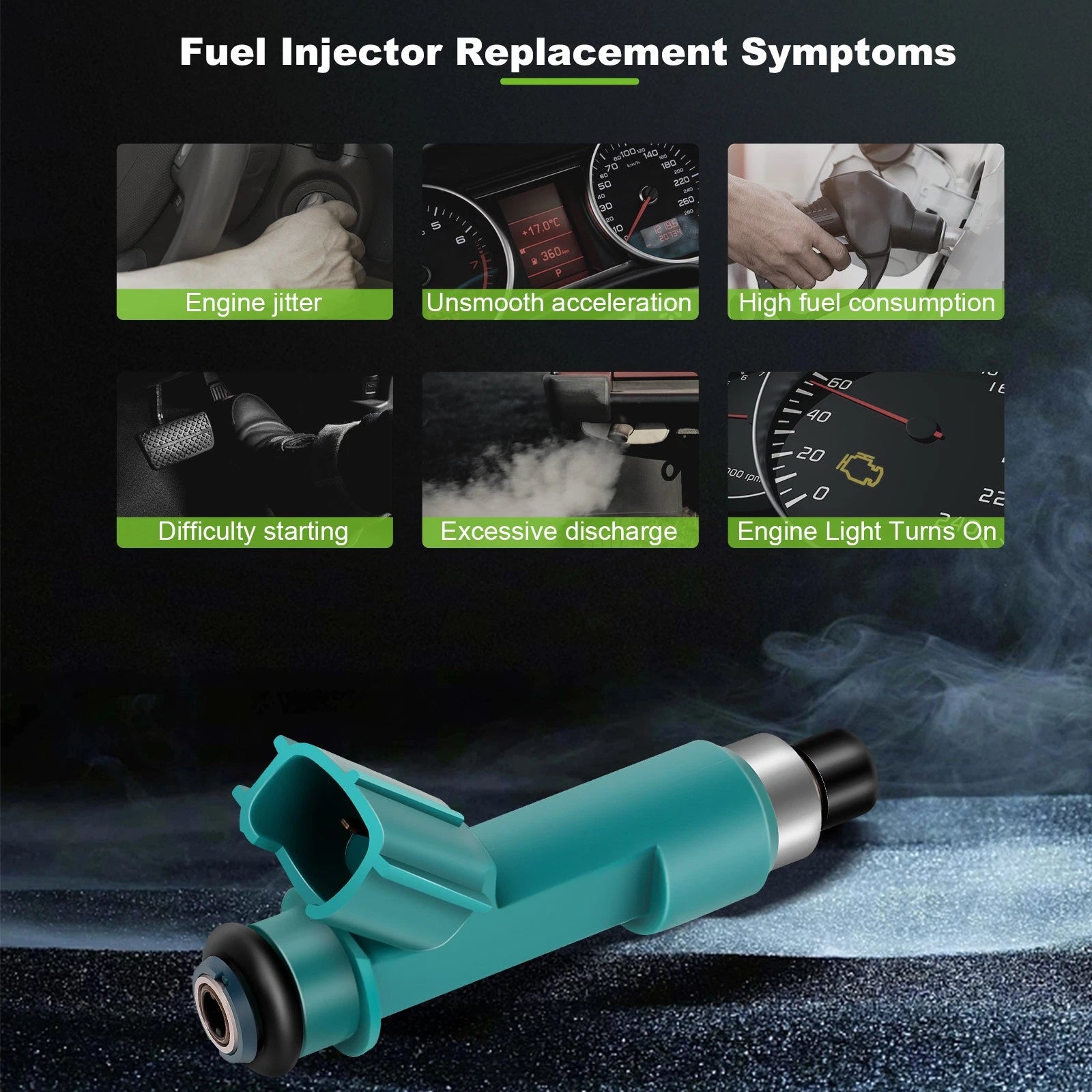 Set of 6 Fuel Injectors for Toyota 4Runner Tacoma FJ Cruiser Tundra (4.0L) 2325031010