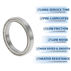 6808ZZ Deep Groove Ball Bearing P4 for Scooter Skateboard Wheel (40x52x7mm)