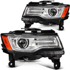 HID Xenon LED DRL Headlight Assembly Pair for Jeep Grand Cherokee (2014–2016)