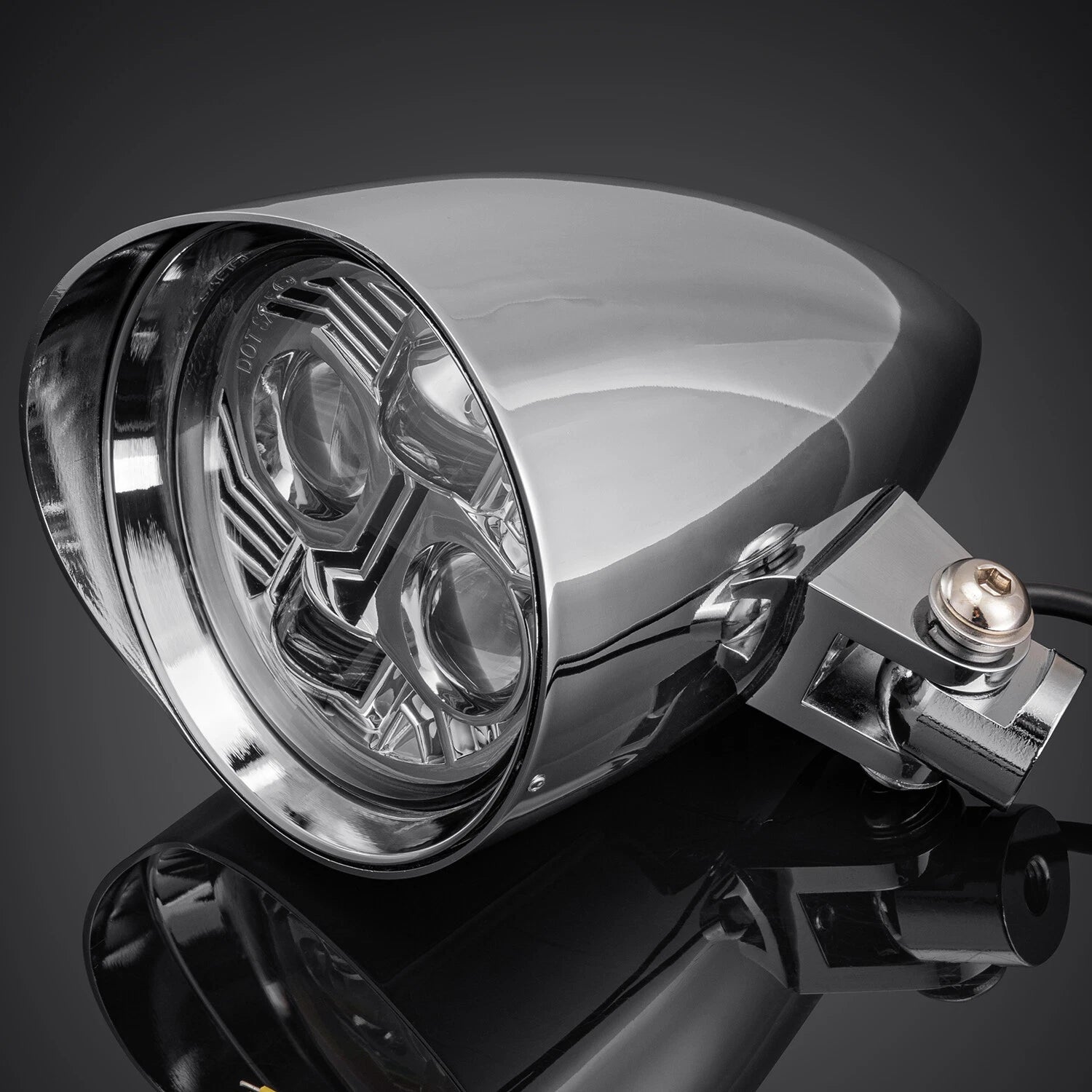 Chrome Bullet Headlight Assembly for Harley Chopper Bobber Dyna Softail