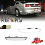 2X Clear Lens White SMD LED Rear Side Marker Lights for Ford Mustang (2010–2014)