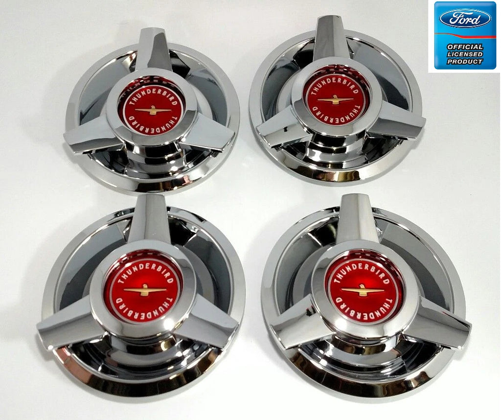 Logo Wire Wheel Spinner Hubcaps Set for 1962–1963 Ford Thunderbird