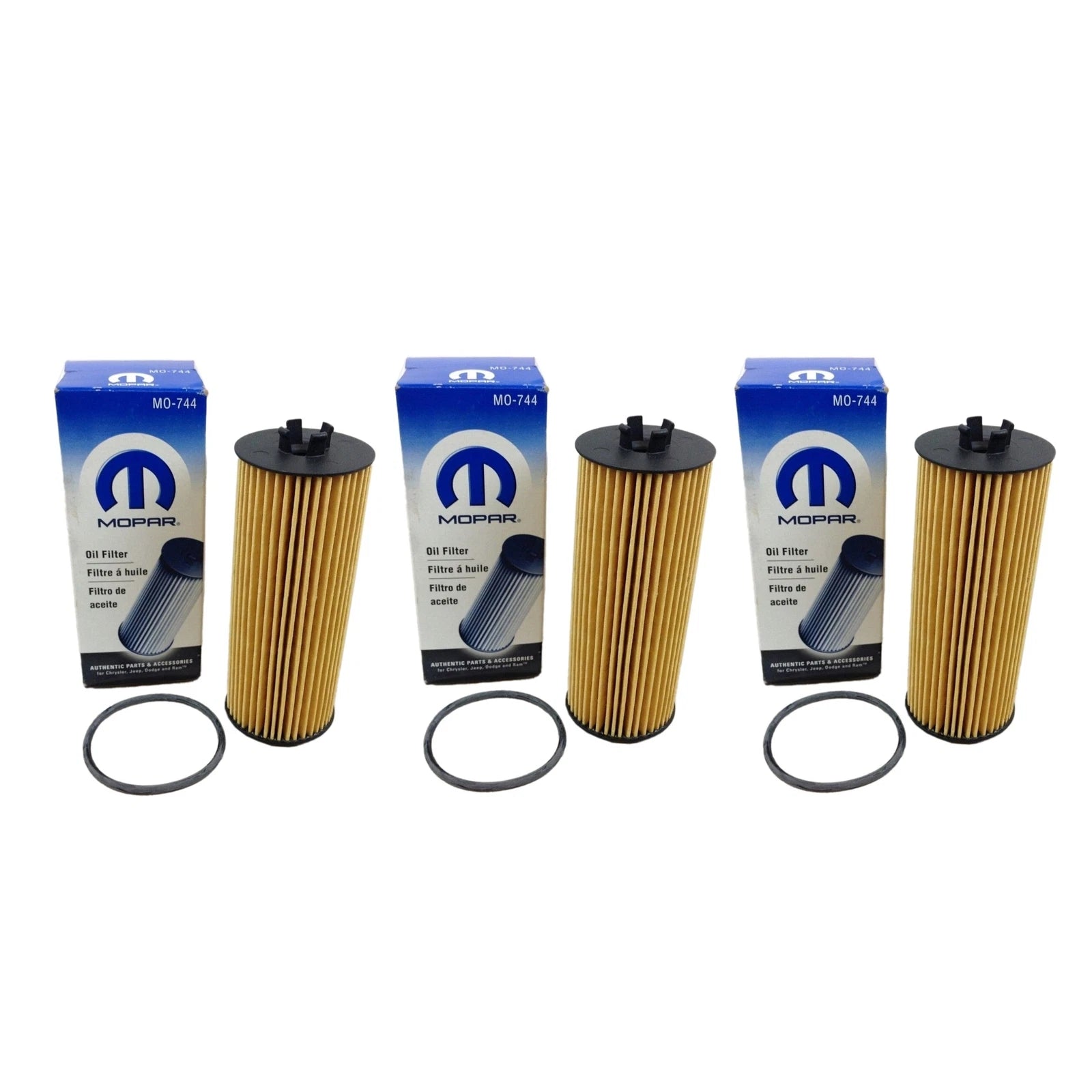 Set of 3 Engine Oil Filters for Chrysler Dodge Jeep Ram 3.6L V6 (OEM)