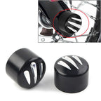 Black  Front Cut Axle Nut Cap Covers for Harley Softail Touring