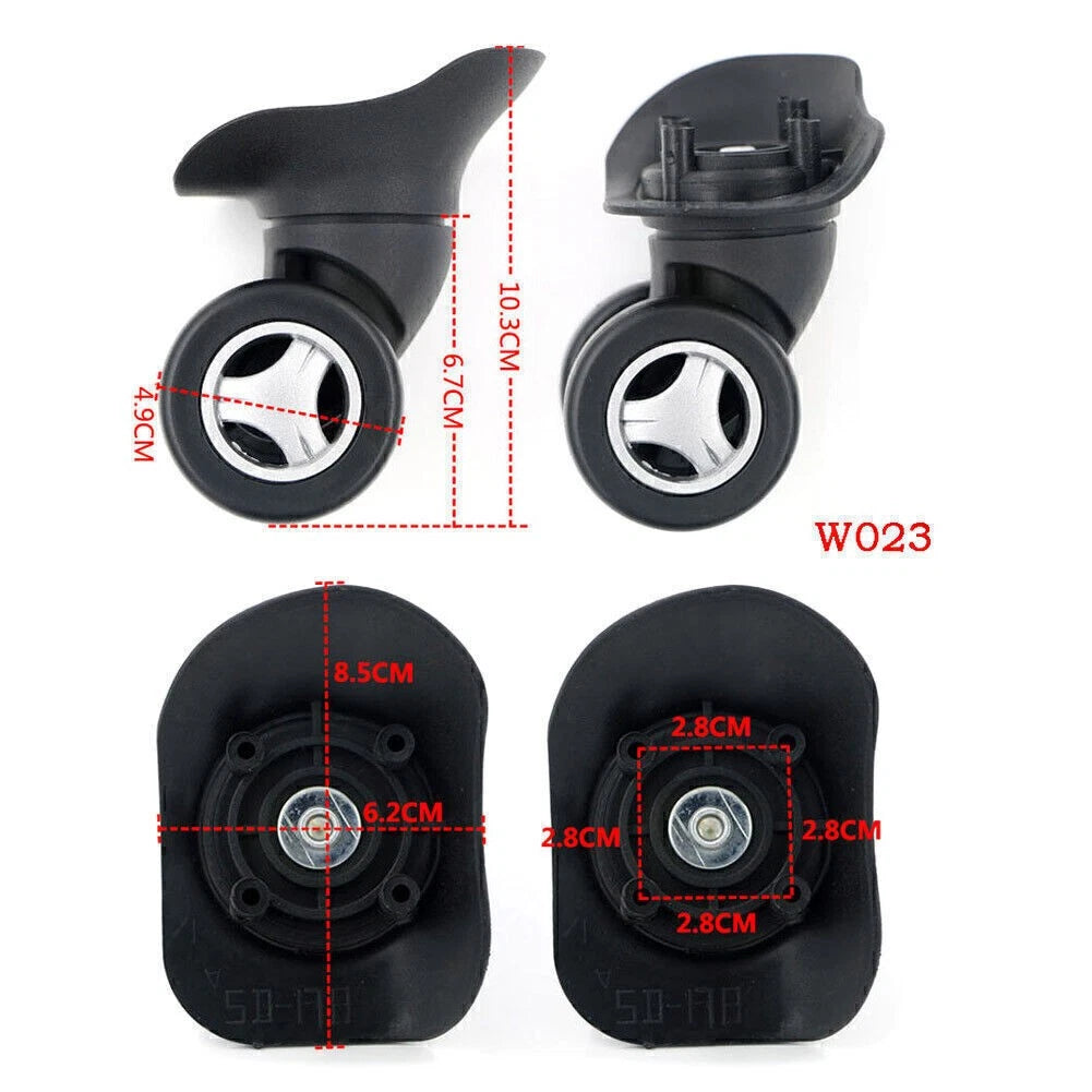 Set of 4 Swivel Wheels for Universal Suitcase Luggage Trolley