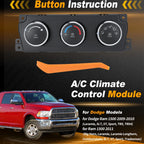 A/C Heater Climate Control Module Panel 55056826AB for Dodge Ram 1500 (2009–2011)