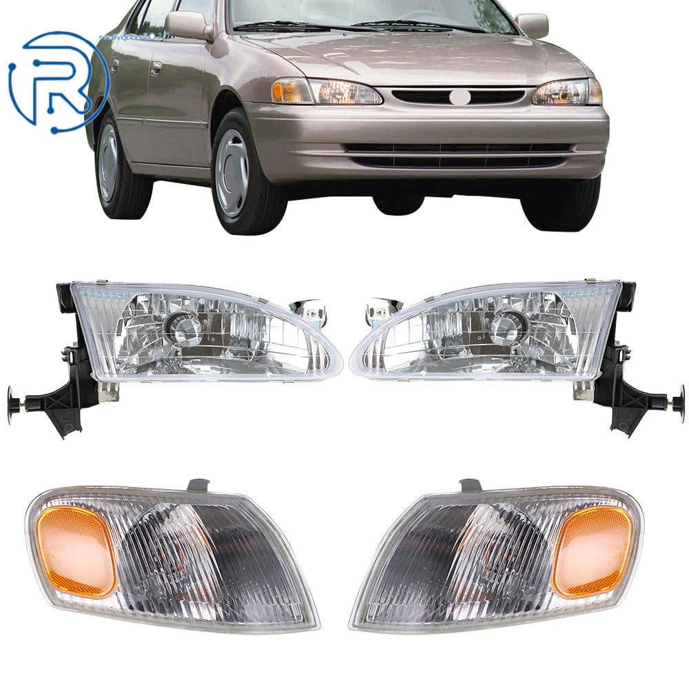 Headlight & Corner Parking Lights Set Halogen for Toyota Corolla (1998–2000)