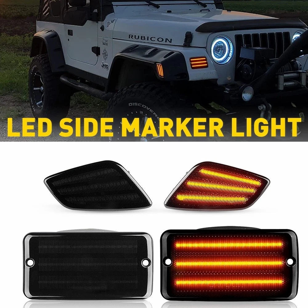 LED Front Fender Side Marker Lights for Jeep Wrangler TJ (1997–2006)