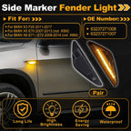 Side Marker Fender Light 63237271008 for BMW X3 F25 (2011–2017) Transparent Lens