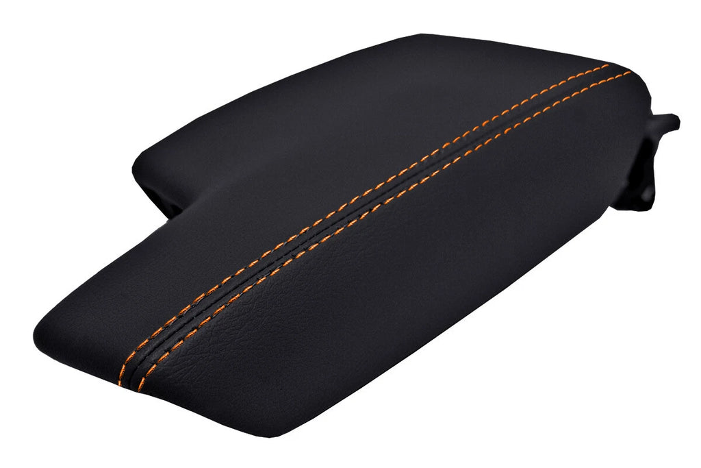 Leather Console Lid Armrest Cover for Subaru Impreza (2017–2020) Orange Stitch