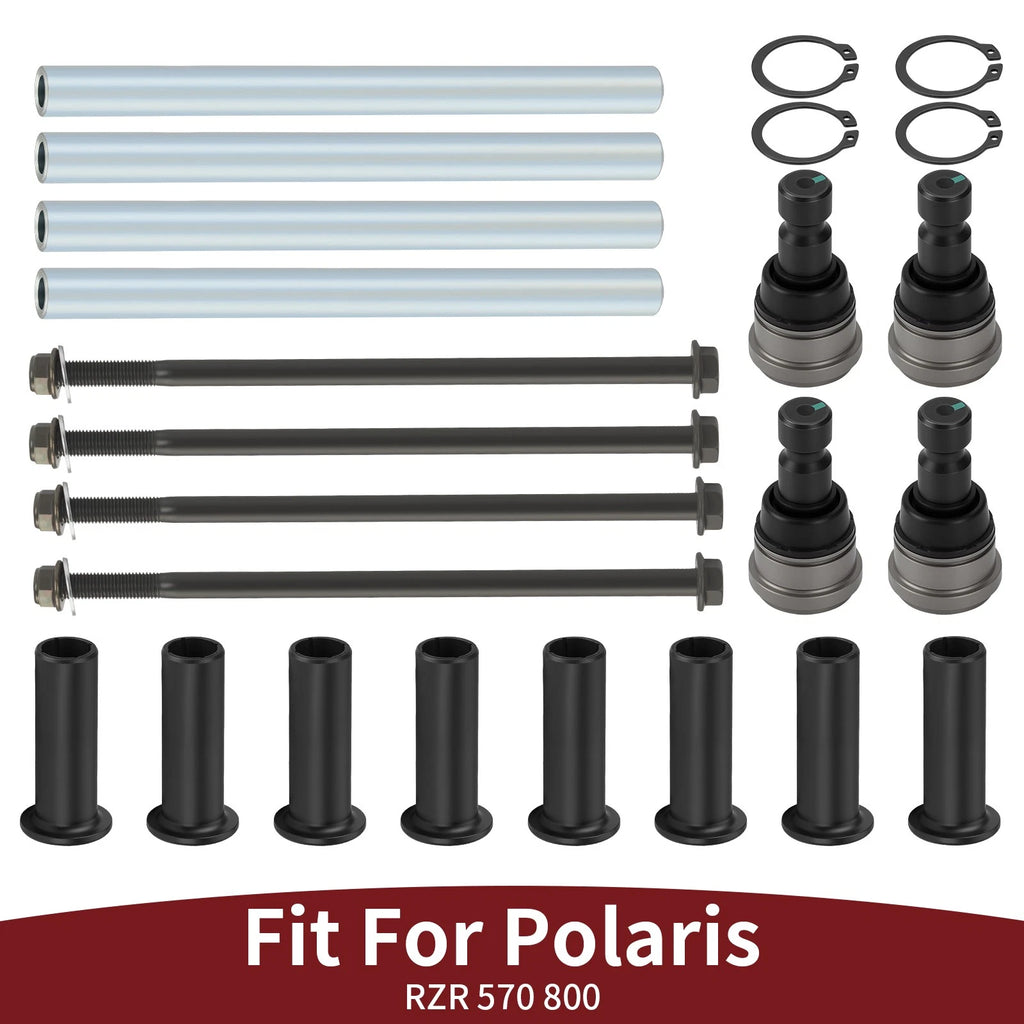 Front Upper A Arm Bushing Pivot Shaft + Ball Joint for Polaris RZR 570 (2012–2022)