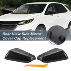Set of 2 Rearview Mirror Cover Caps Black Carbon Fiber for Chevy Equinox (2010–2017)