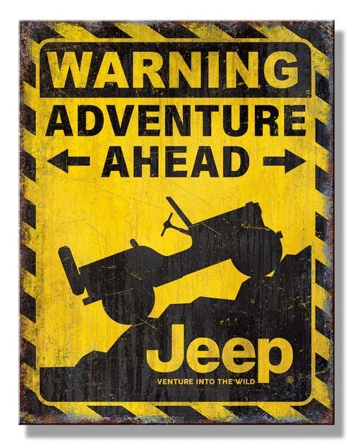 Adventure Ahead Metal Sign for Jeep (12.5 x 16) #2809