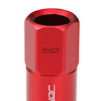 20 PCS Open End M12x1.25 60mm Tall Red Hexagon Lug Nuts + Adapter
