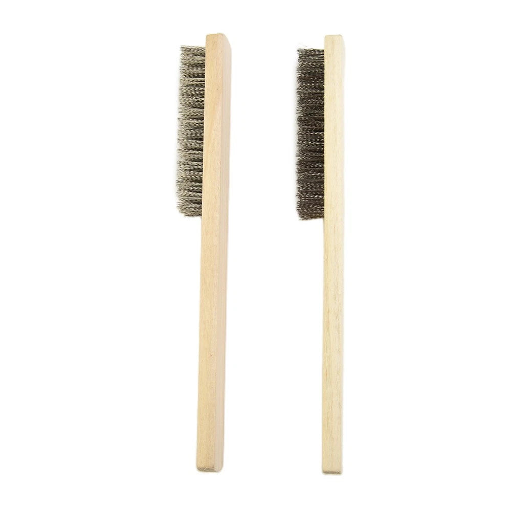 Set of 2 Stainless Steel Wire Brushes for Metal Rust Cleaning Tool