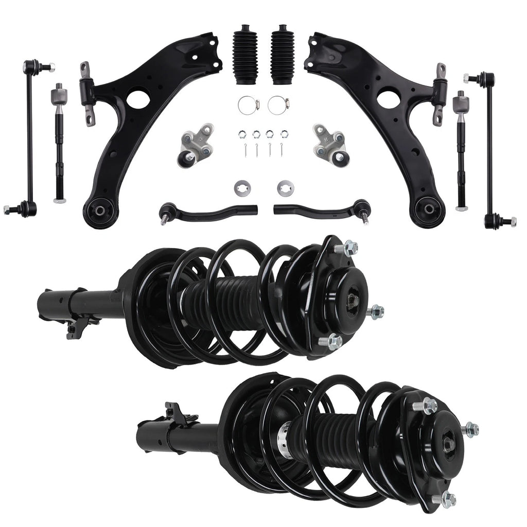 Set of 12 Front Strut Control Arm Sway Bar Tie Rods for Toyota Sienna (2011–2014)