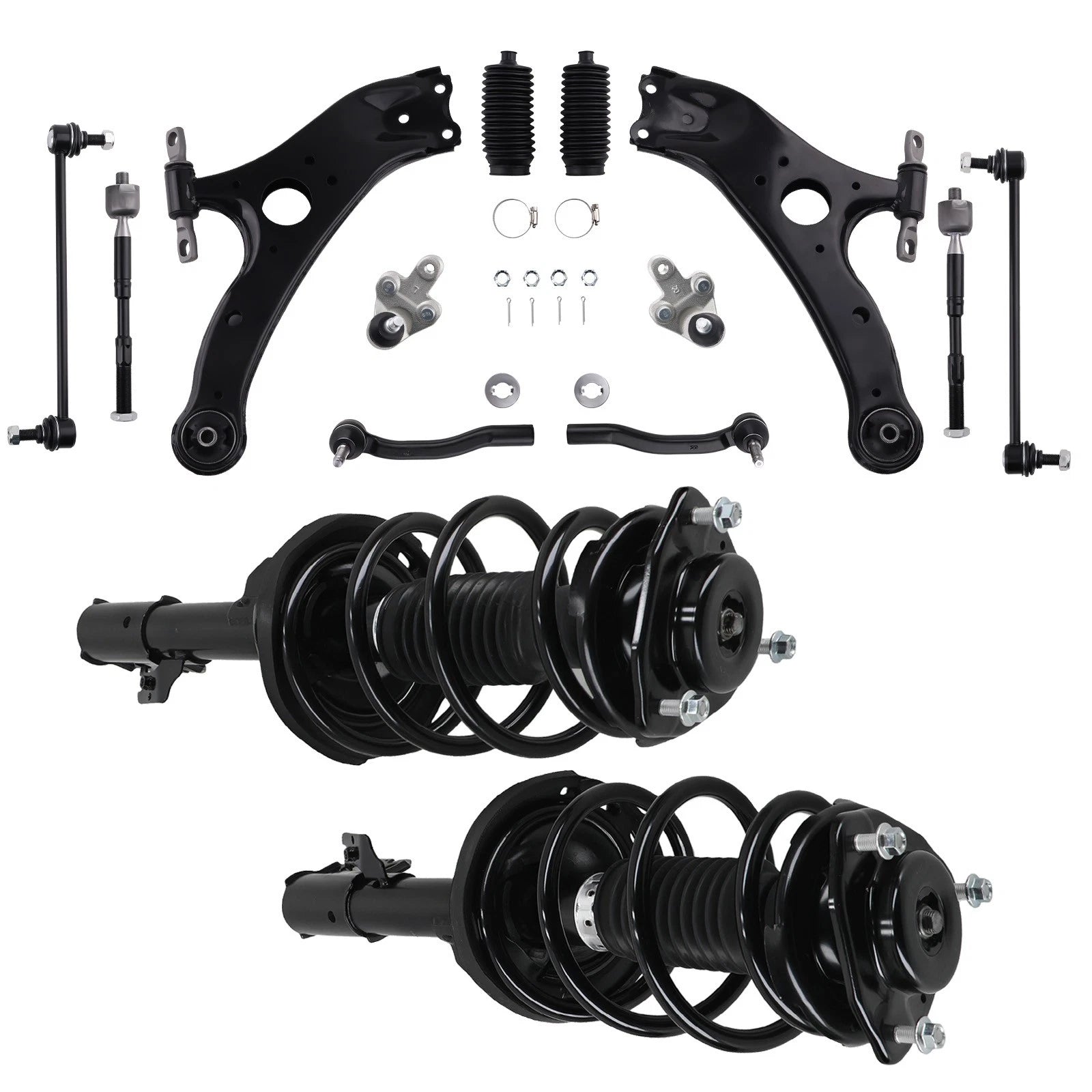 Set of 12 Front Strut Control Arm Sway Bar Tie Rods for Toyota Sienna (2011–2014)