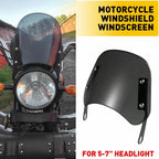Windshield for Honda Motorcycle (5"-7", Black, w/Mount Bracket)