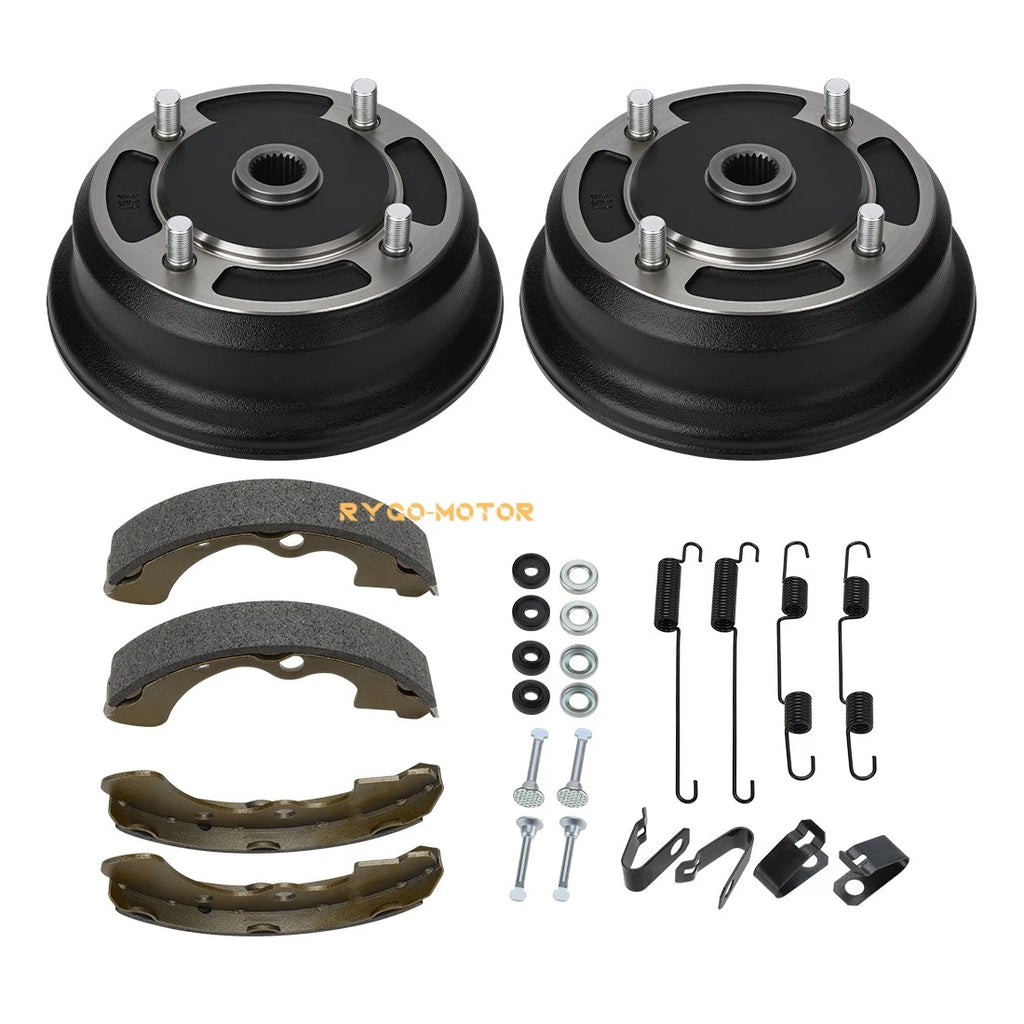 2 Front Brake Drum w/ Shoes for Kawasaki Mule 3000 3010 4000 4010 (1993–2006)
