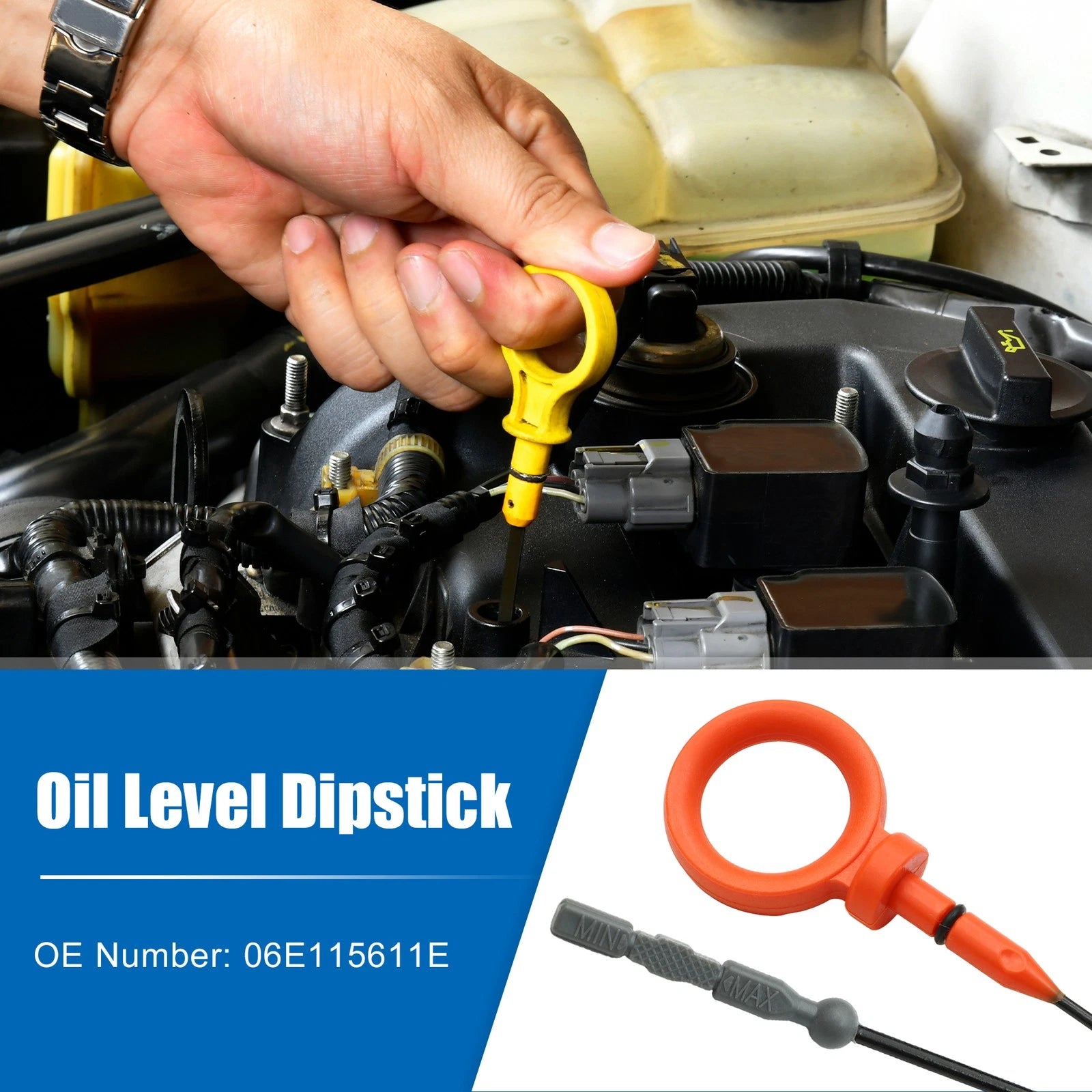 Engine Oil Fluid Level Dipstick for Audi A4 (2005–2009) No. 06E115611E